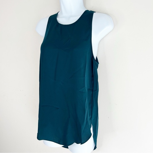 Aritzia Wilfred Sevres Blouse Tank top Sleeveless Zip Back Dark Green Size XS - Picture 15 of 16